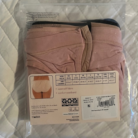 3-Pack Secret Treasures Women’s Maternity Under-Belly Comfort Panty XL (16-18) - Picture 4 of 8